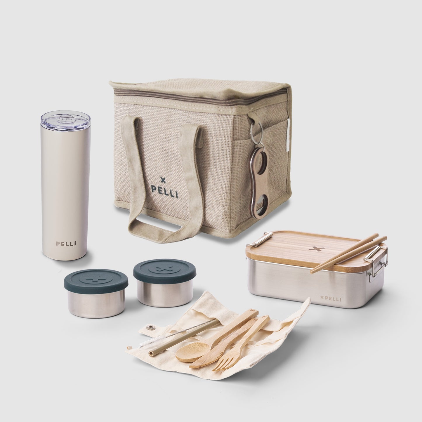 Lunch Bag, Lunch Bento Box, Reusable Bamboo Cutlery Set, Set, Snack Boxes and Coffee Cup