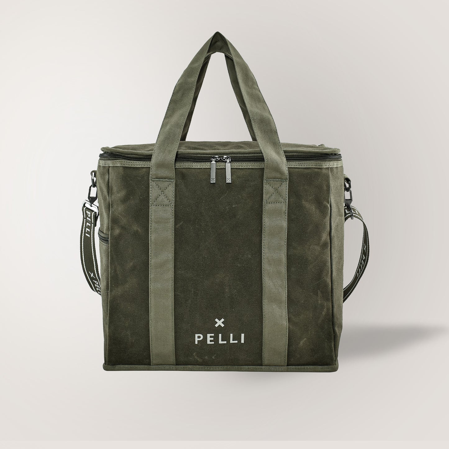 Chill Homie Crossbody Waxed Canvas Large Cooler Bag - Burnt Olive Green