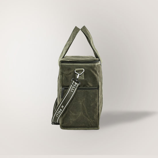 Chill Homie Crossbody Waxed Canvas Large Cooler Bag - Burnt Olive Green