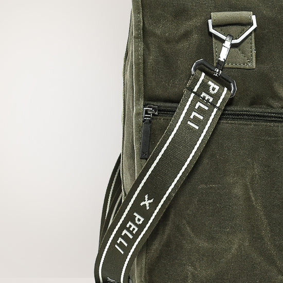 Chill Homie Crossbody Waxed Canvas Large Cooler Bag - Burnt Olive Green
