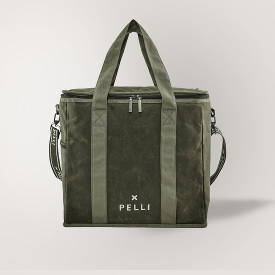 Chill Homie Crossbody Waxed Canvas Large Cooler Bag - Burnt Olive Green