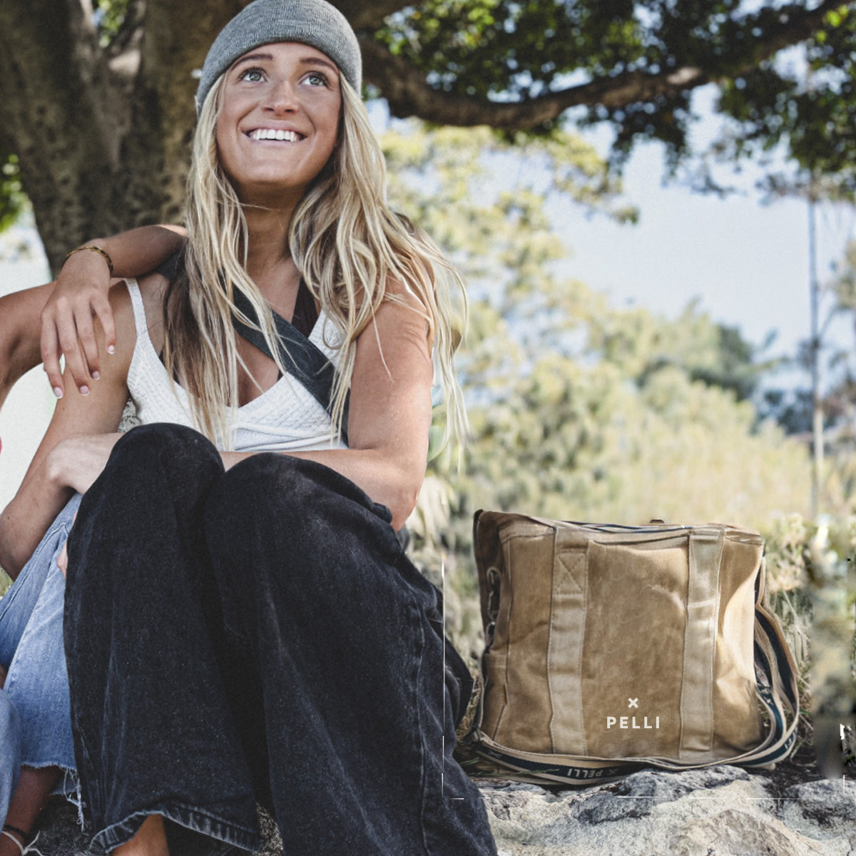 OK Chill Crossbody Waxed Canvas Cooler Bag in Ginger