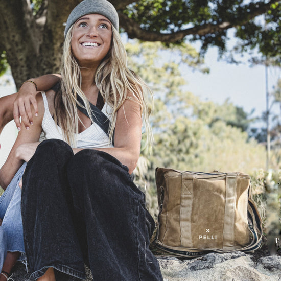 OK Chill Crossbody Waxed Canvas Cooler Bag in Ginger