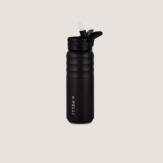 Load image into Gallery viewer, black insulated water bottle
