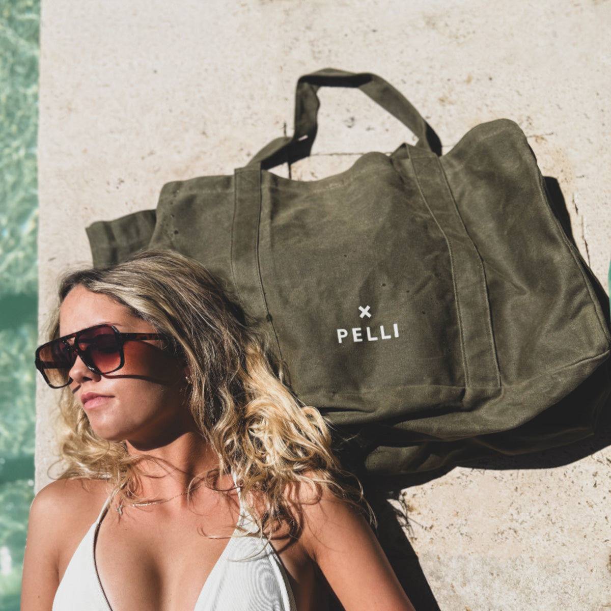 Beachy Keen Waxed Canvas Beach Bag - Burnt Olive