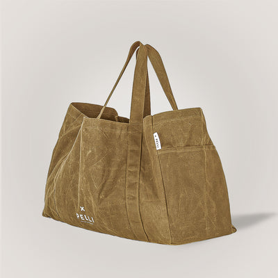 Beachy Keen Waxed Canvas Beach Bag - Chai Tea