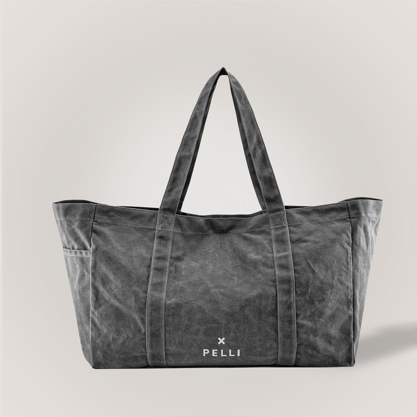 Beachy Keen Waxed Canvas Beach Bag - Charcoal Grey