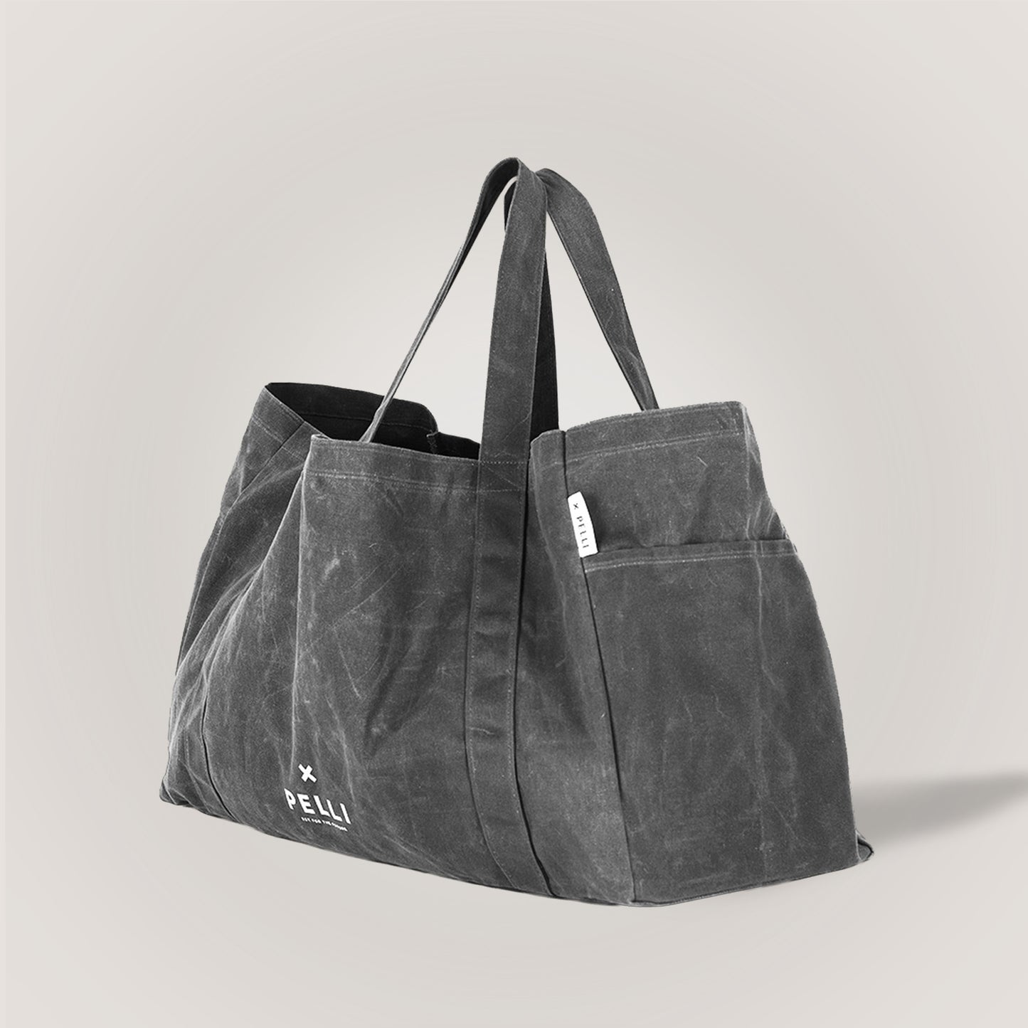Beachy Keen Waxed Canvas Beach Bag - Charcoal Grey