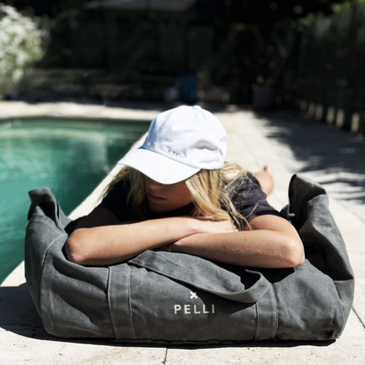 Beachy Keen Waxed Canvas Beach Bag - Charcoal Grey