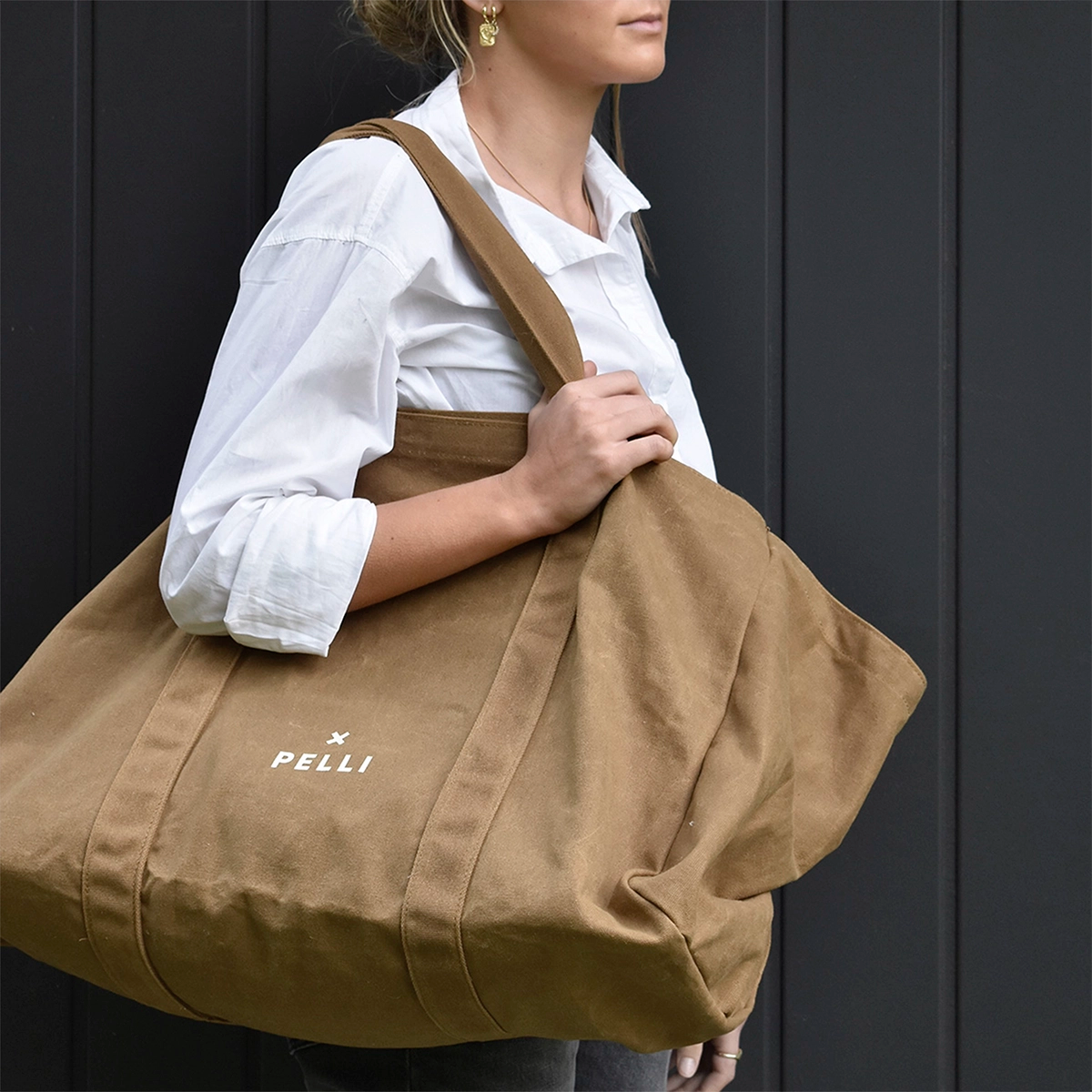 Beachy Keen Waxed Canvas Beach Bag - Chai Tea