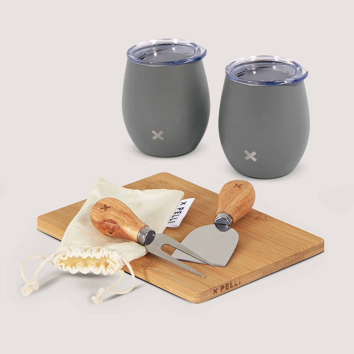 Board, Knife and Tumbler Set - Two Person