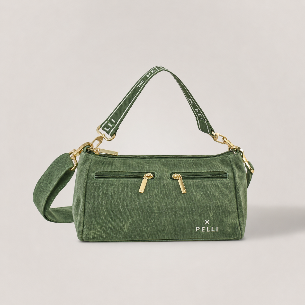The Wanderer Waxed Canvas Crossbody Bag - Eucalyptus