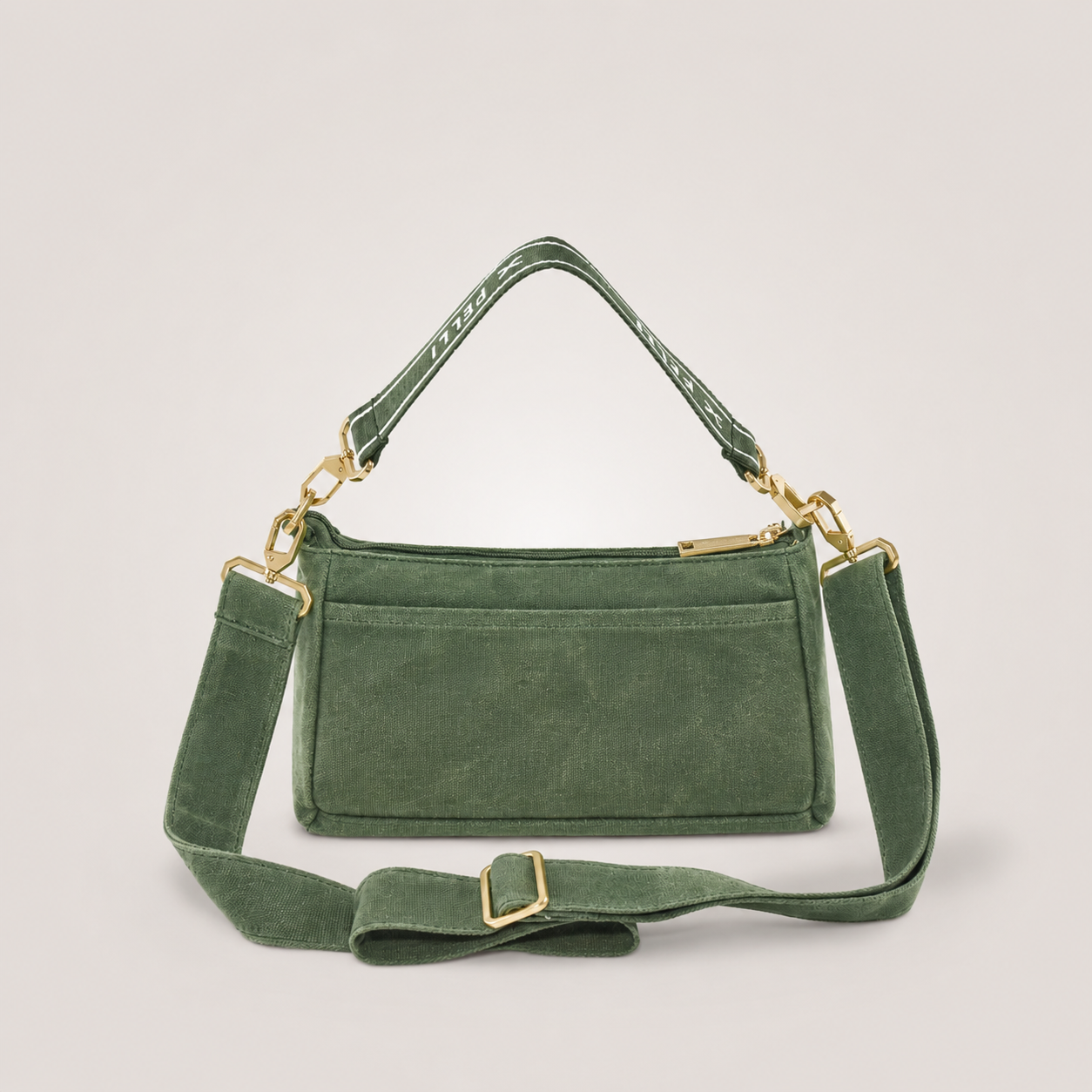 The Wanderer Waxed Canvas Crossbody Bag - Eucalyptus
