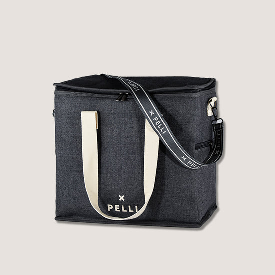 'SECONDS' Chill Homie Crossbody - Jute Large Cooler Bag with Shoulder Strap in Charcoal