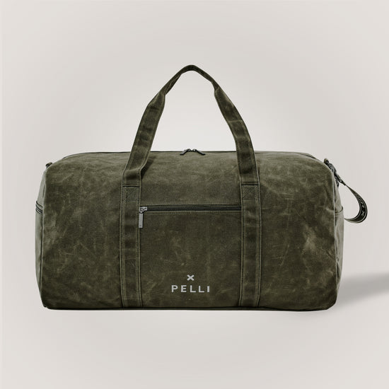 Overlander - Large Waxed Canvas Duffle Bag in Burnt Olive Green
