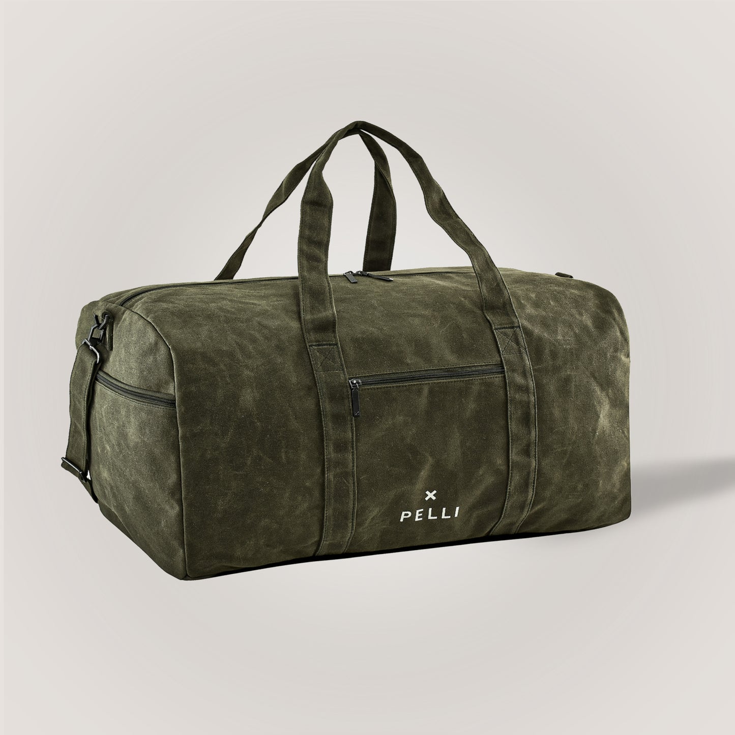 Overlander - Large Waxed Canvas Duffle Bag in Burnt Olive Green