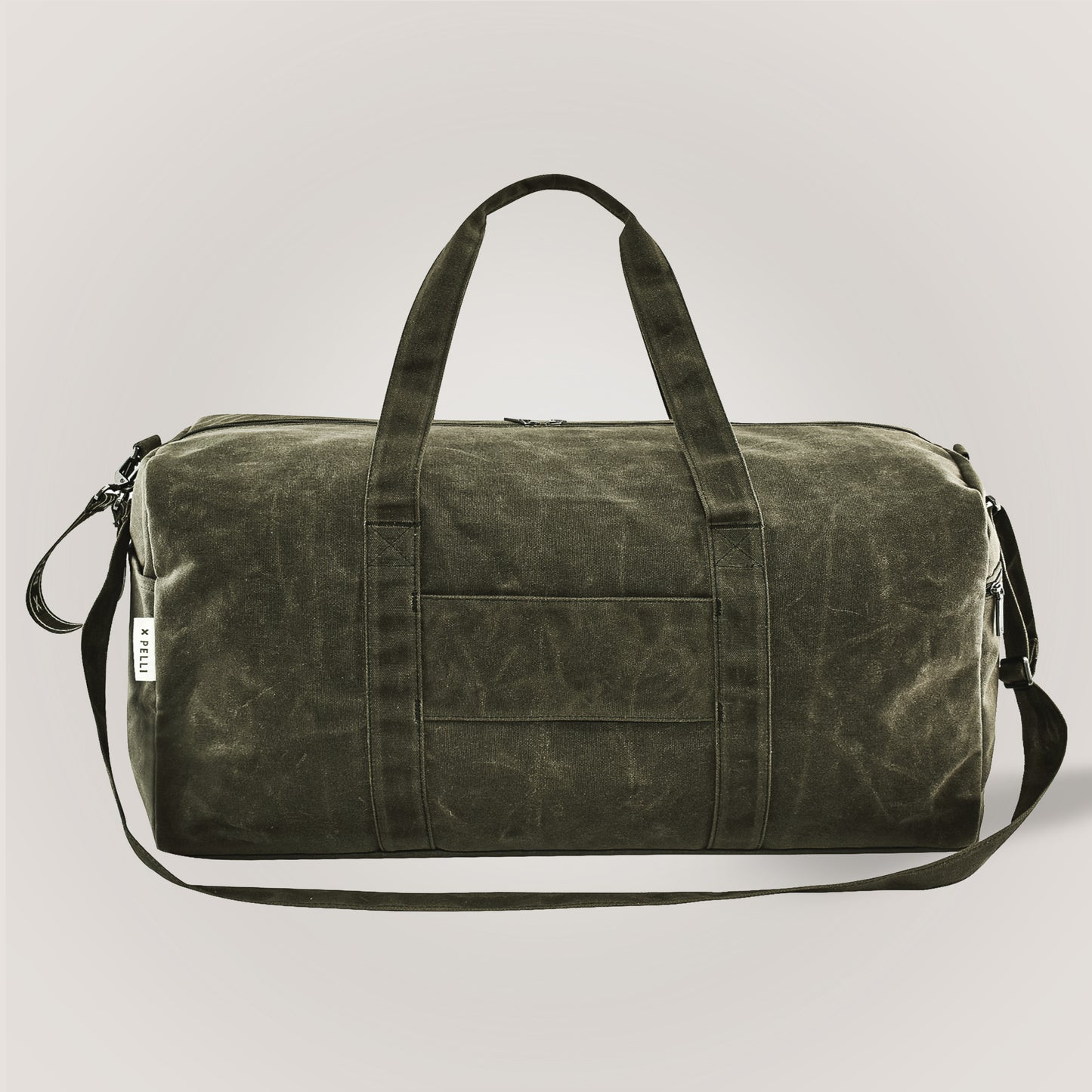 Overlander - Large Waxed Canvas Duffle Bag in Burnt Olive Green