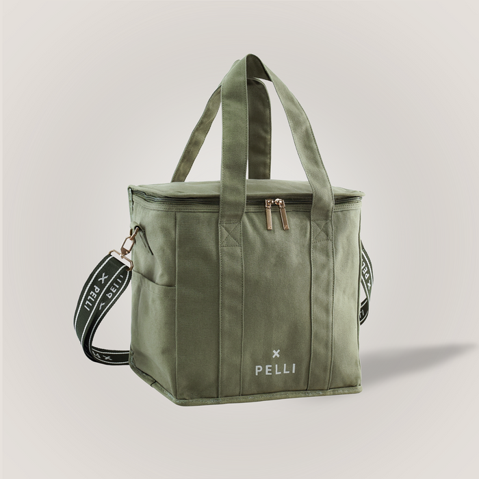 OK Chill Crossbody - Canvas Medium Cooler Bag in Eucalyptus Green