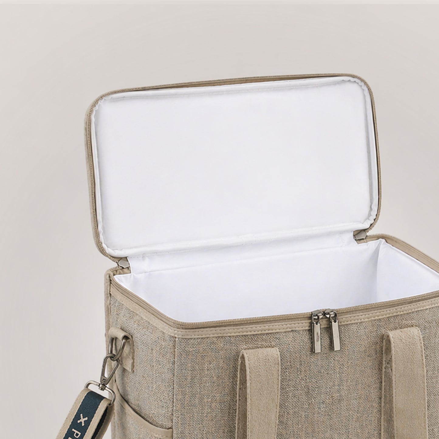Chill Homie Crossbody - Jute Large Cooler Bag with Shoulder Strap in Natural