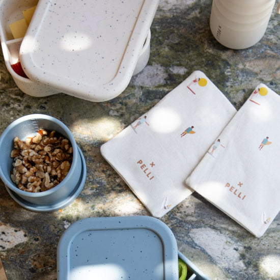 Bento Lunch Box for Children Stainless Steel and Bamboo Pelli Bags