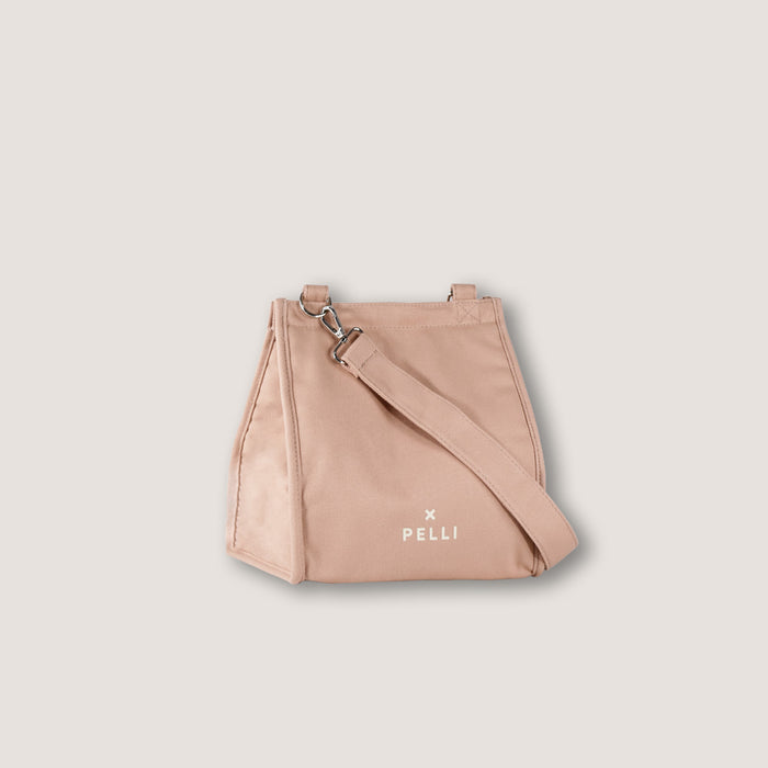 Cross the Sea Canvas Crossbody Insulated Lunch Bag - Spanish Villa Pink
