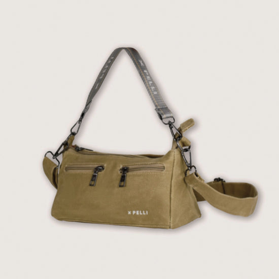 Load image into Gallery viewer, The Wanderer Waxed Canvas Crossbody Bag - Tan Brown
