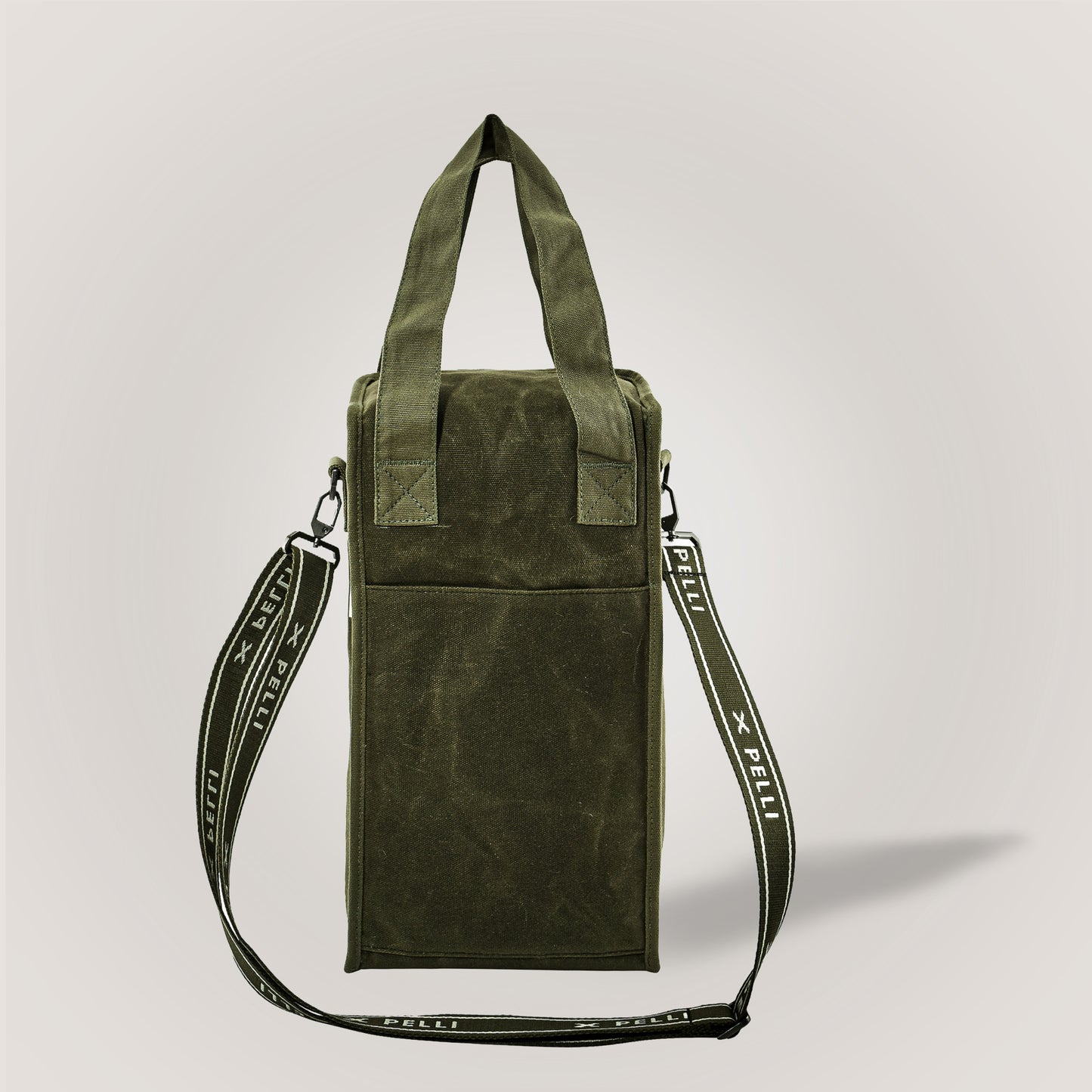 On the Grapevine Waxed Canvas Wine Cooler Bag - Burnt Olive