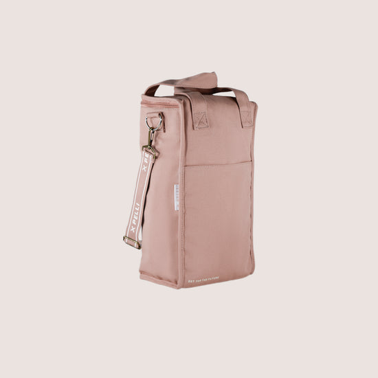 Load image into Gallery viewer, On the Grapevine Canvas Wine Cooler Bag - Spanish Villa Pink
