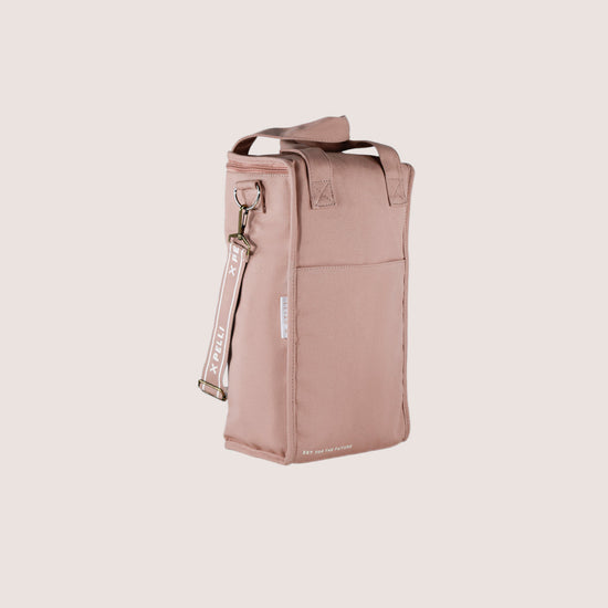 Load image into Gallery viewer, SECONDS On the Grapevine Canvas Wine Cooler Bag - Spanish Villa Pink
