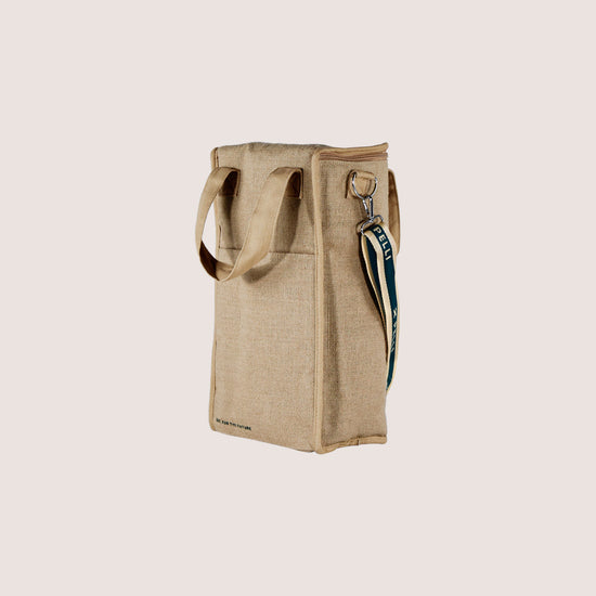SECONDS On the Grapevine Jute Wine Cooler Bag - Natural
