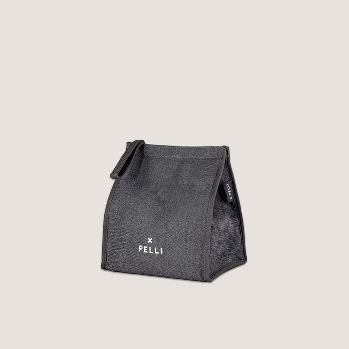 Big Break Jute Insulated Lunch Bag - Charcoal Grey