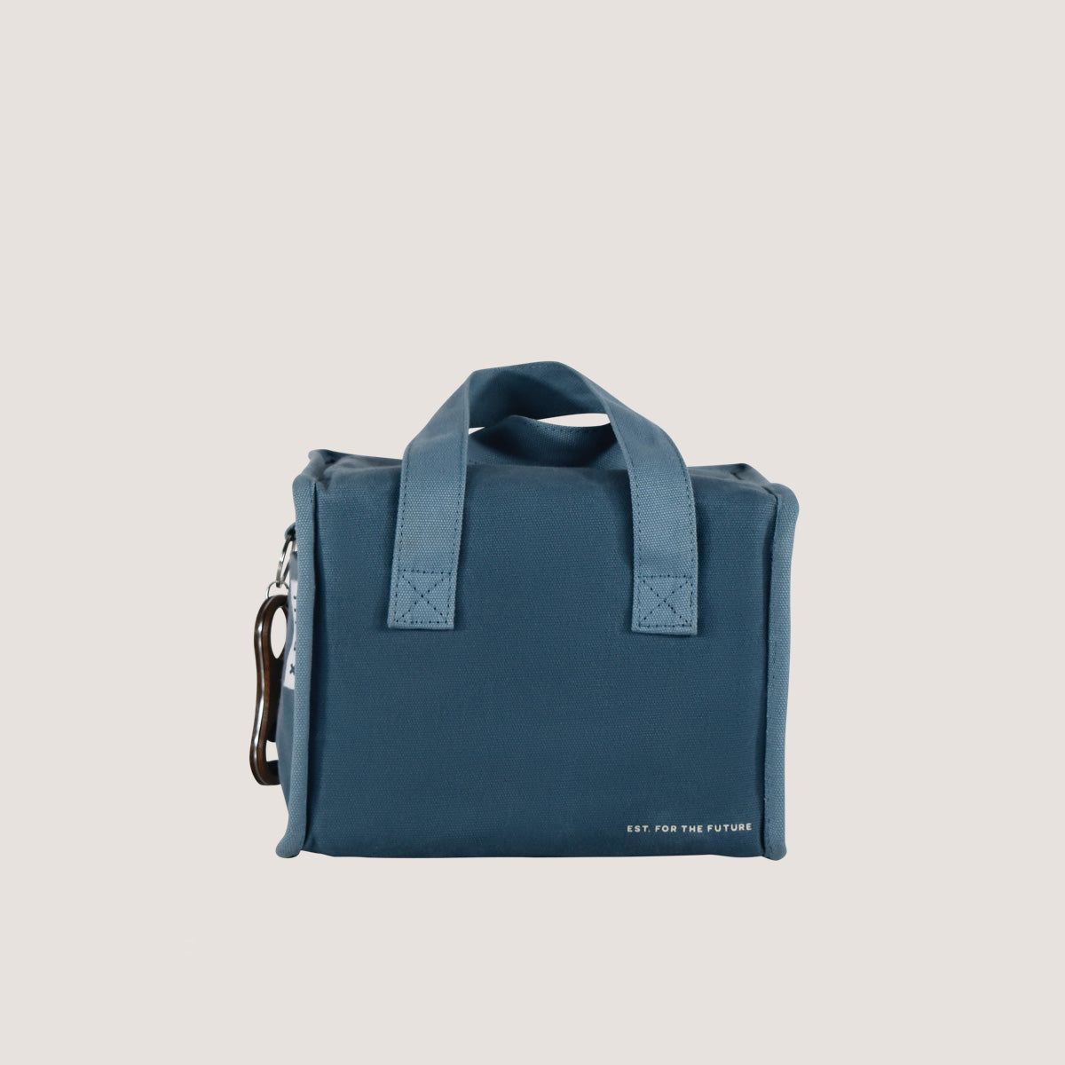 SECONDS Lunch Squared Waxed Canvas Square Lunch Bag - Dusty Blue