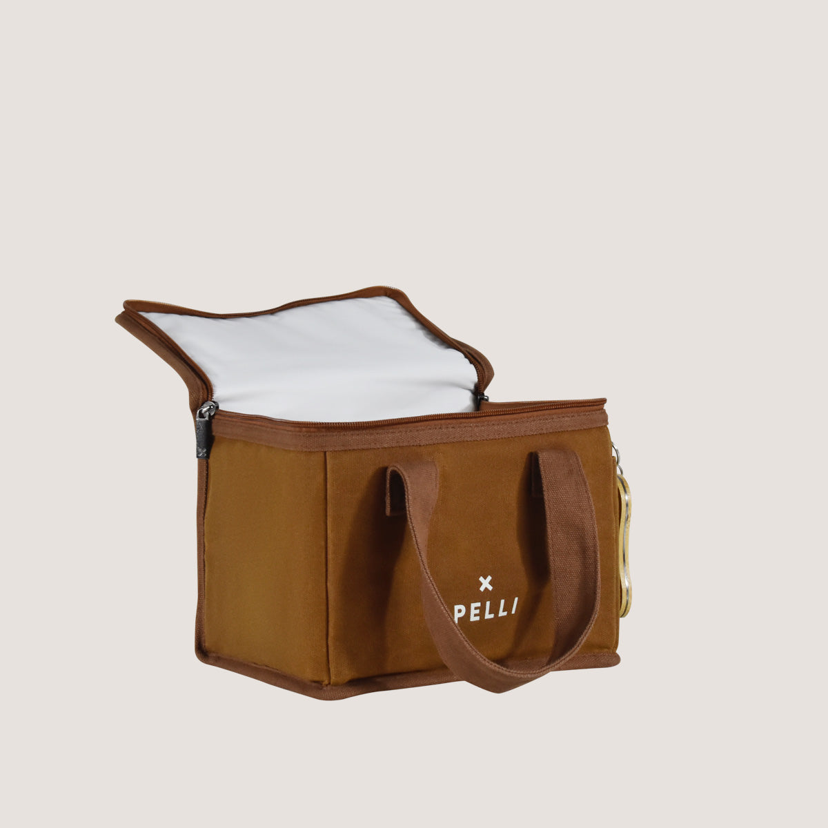 Load image into Gallery viewer, Lunch Squared Waxed Canvas Square Lunch Bag - Chai Tea
