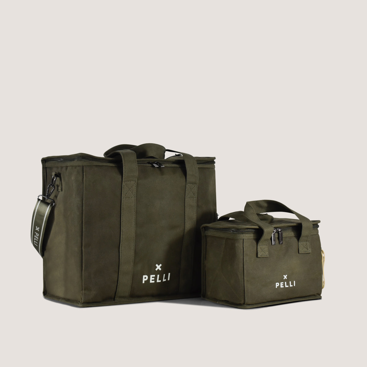 Lunch Squared Waxed Canvas Square Lunch Bag - Burnt Olive Green