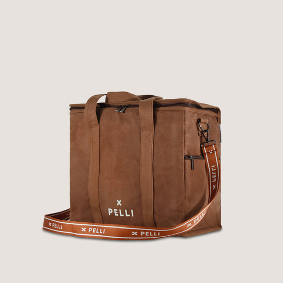 Load image into Gallery viewer, SECONDS Chill Homie Crossbody - Waxed Canvas Large Cooler Bag with Shoulder Strap in Cinnamon Stick
