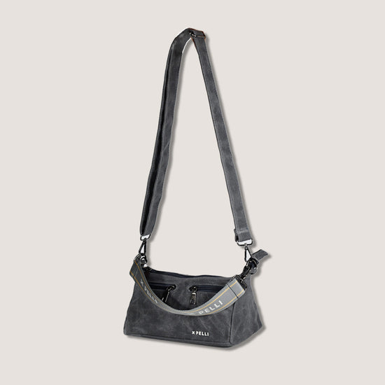 SECONDS The Wanderer Waxed Canvas Crossbody Bag - Charcoal Grey