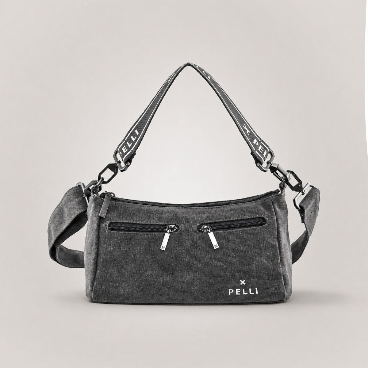 The Wanderer Waxed Canvas Crossbody Bag - Charcoal Grey