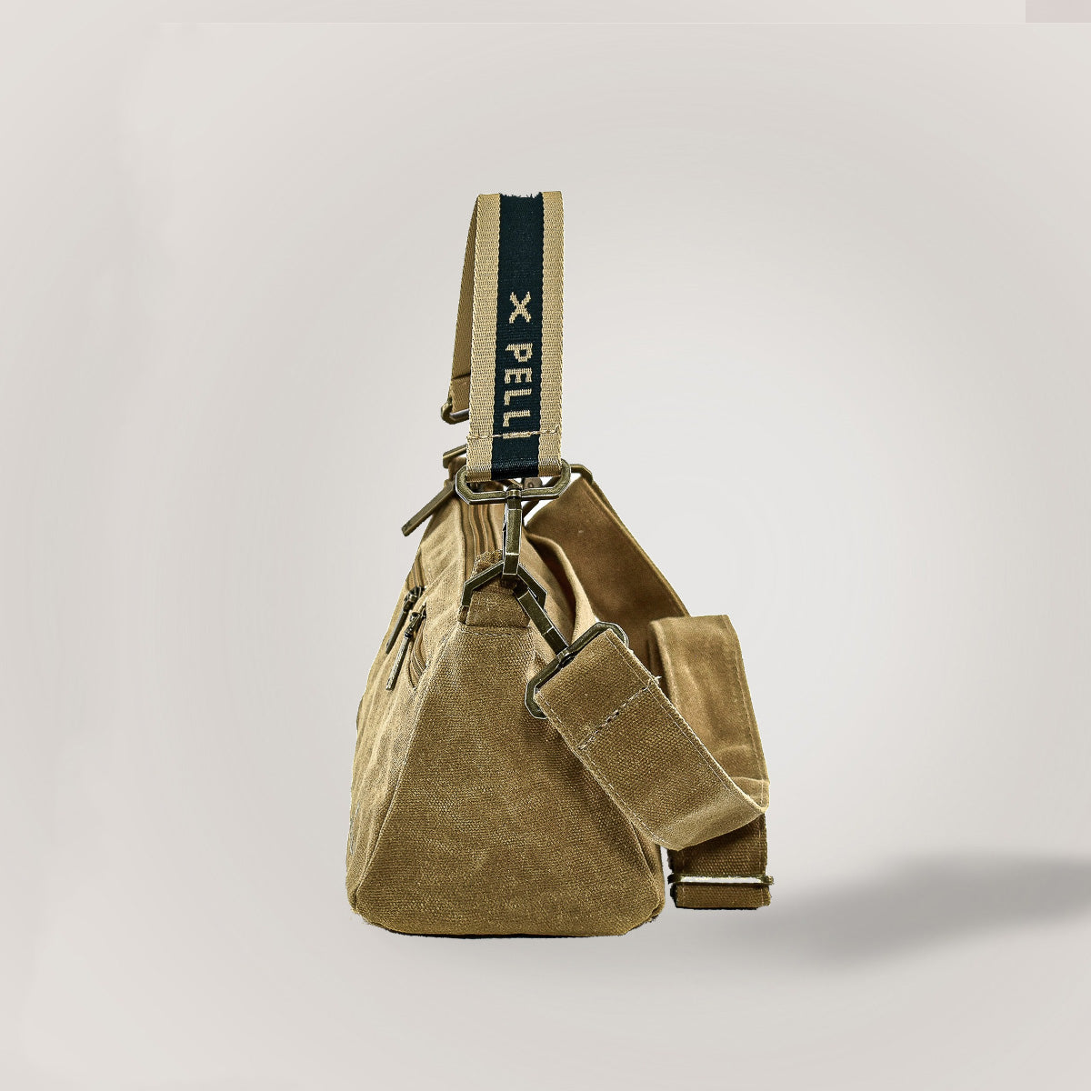 The Wanderer Waxed Canvas Crossbody Bag - Ginger Brown