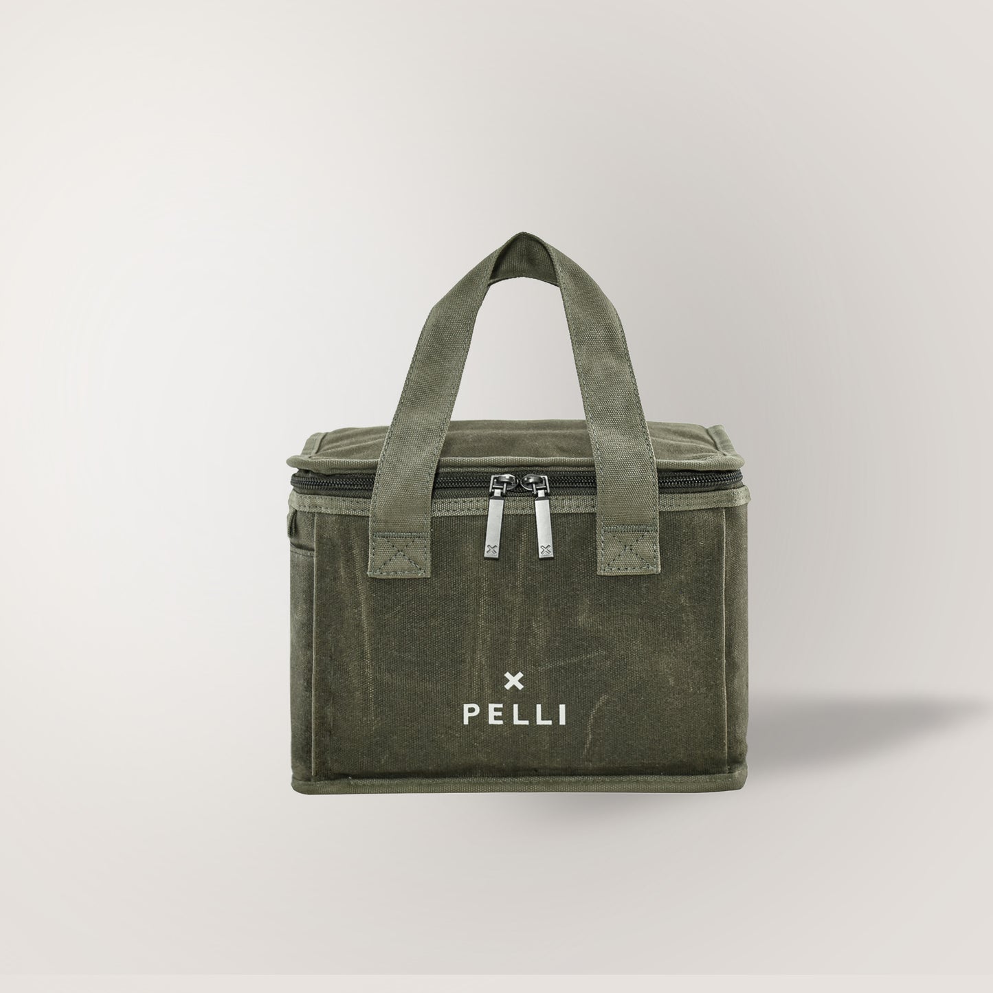 Lunch Squared Waxed Canvas Square Lunch Bag - Burnt Olive Green