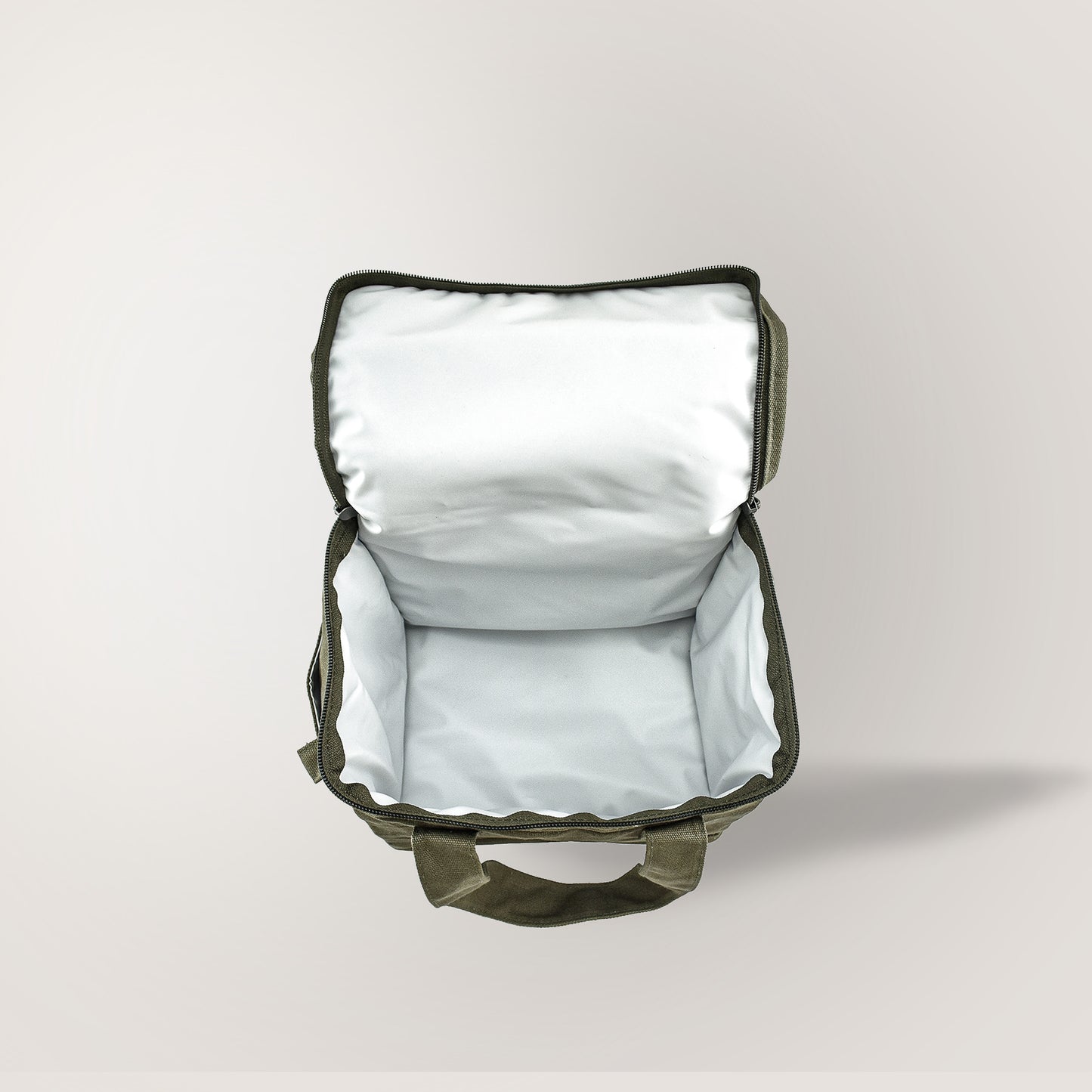 Lunch Squared Waxed Canvas Square Lunch Bag - Burnt Olive Green