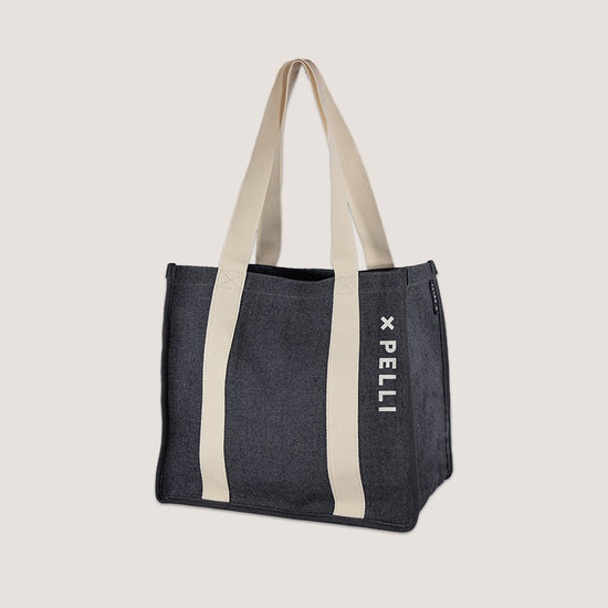 Load image into Gallery viewer, Turn the Tide Medium Jute Shopping Bag in Charcoal Grey
