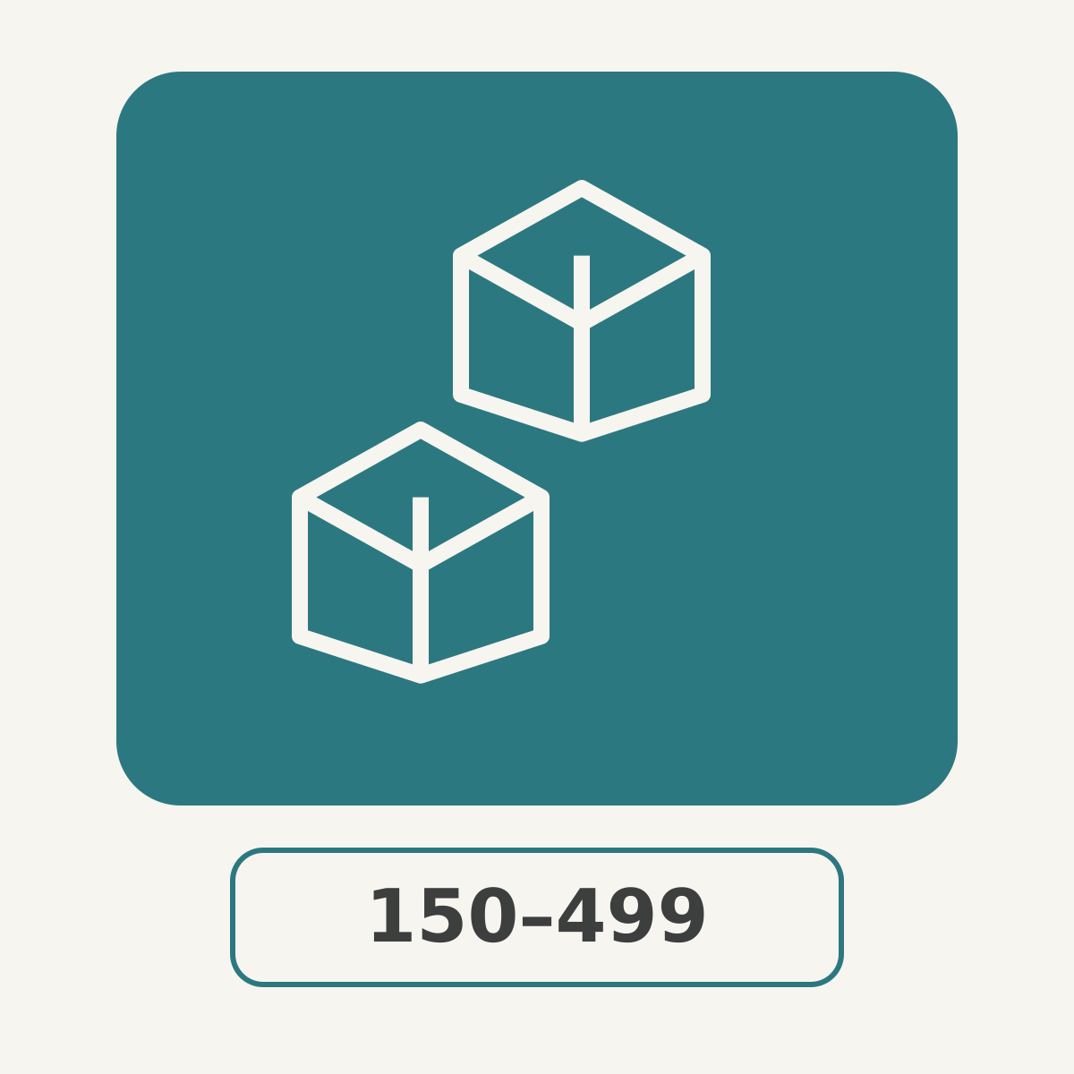 MTO quantity tier 150 to 499 products mid teal