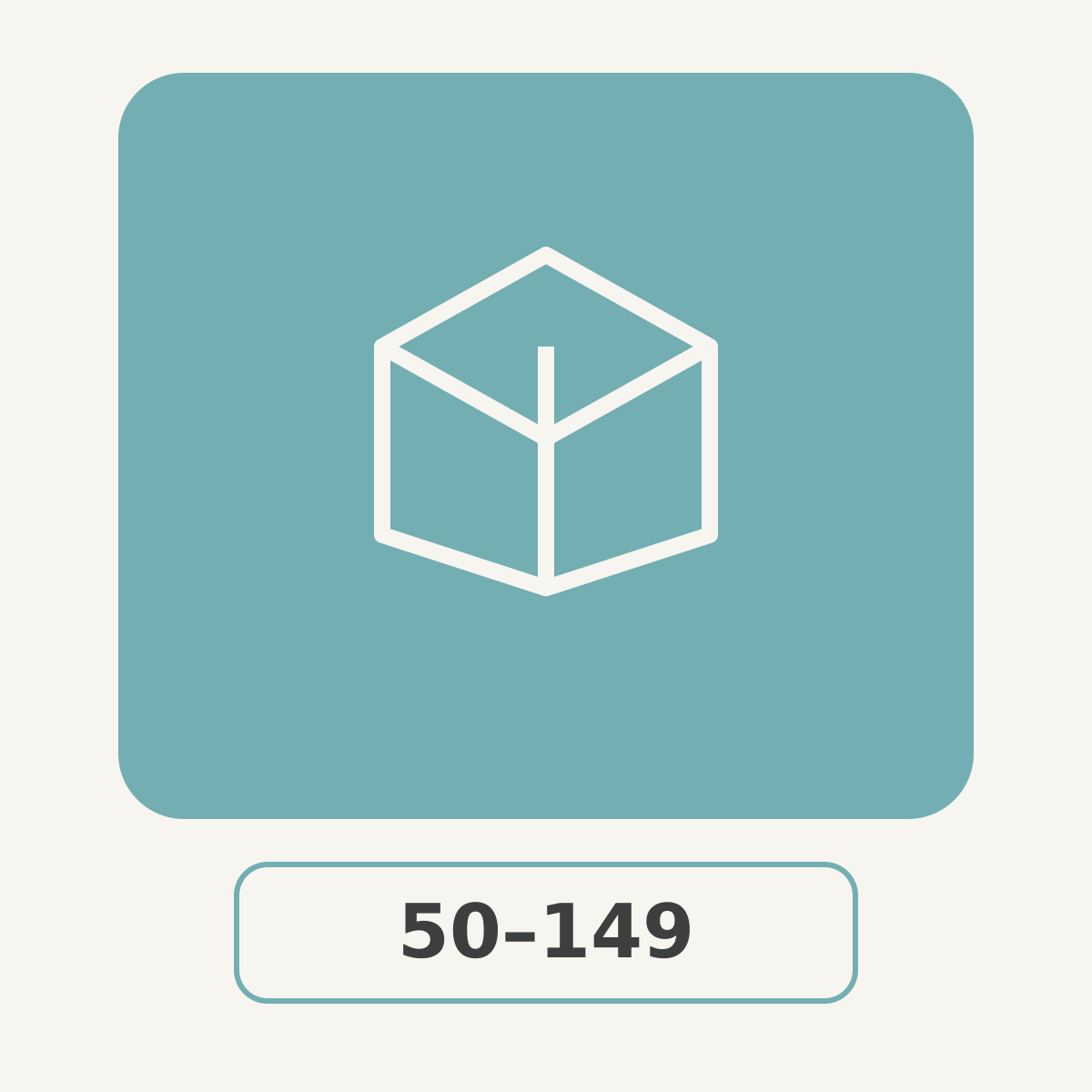 MTO quantity tier 50 to 149 products light teal
