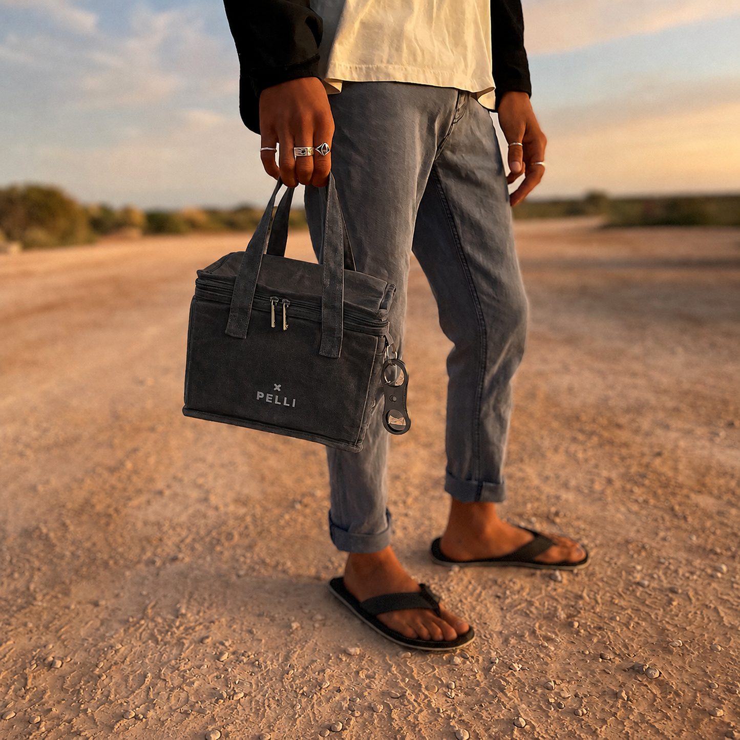 Lunch Squared  |  Lunch Bag  |  Waxed Canvas  |  Charcoal