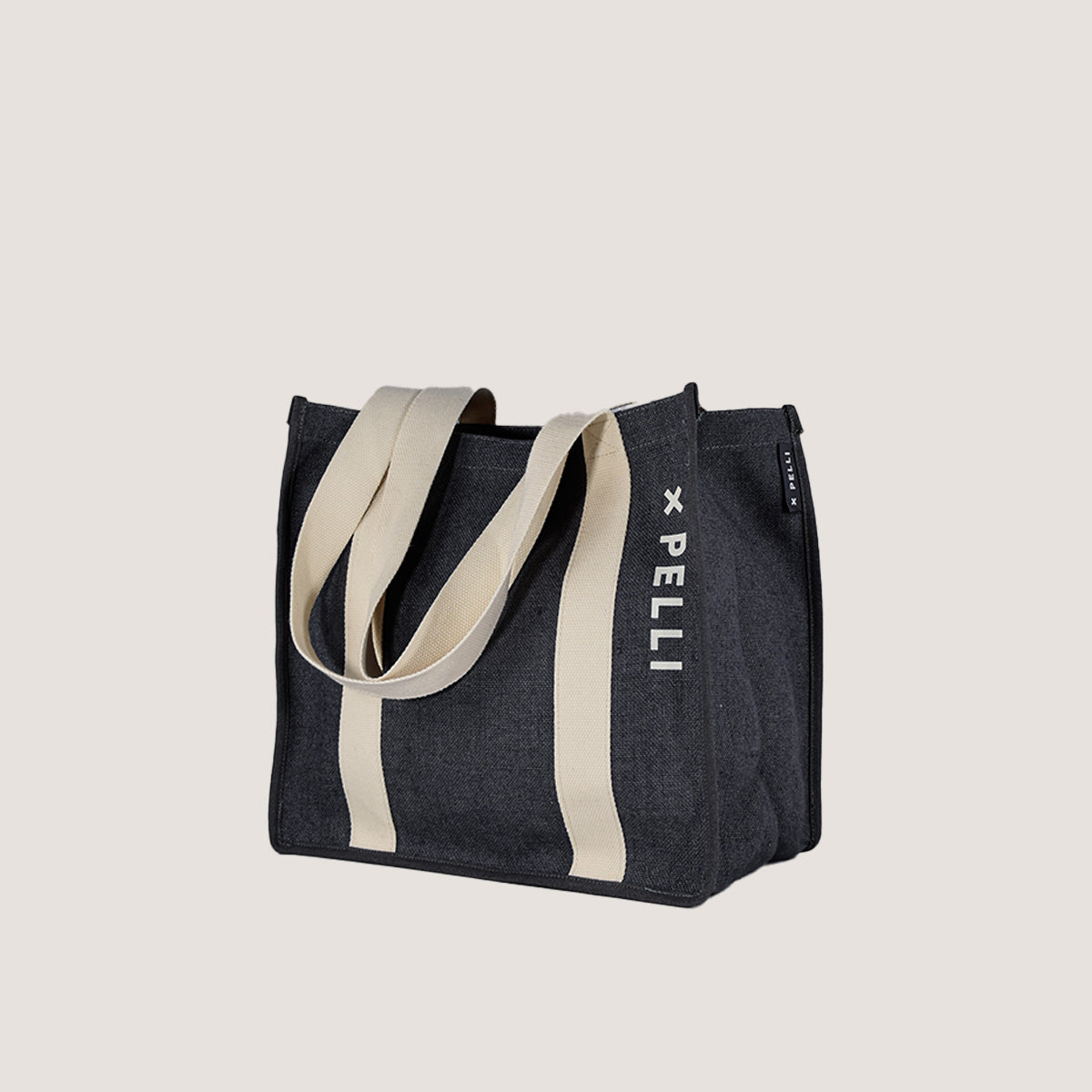 Turn the Tide Medium Jute Shopping Bag in Charcoal Grey