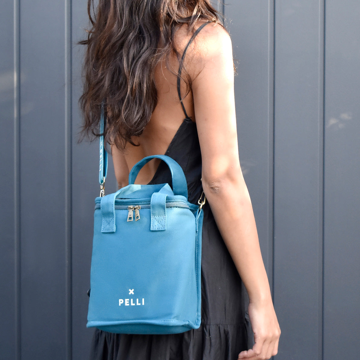 Load image into Gallery viewer, Outside of the Box Cask - Wine Cask Cooler Bag in Dark Teal Blue

