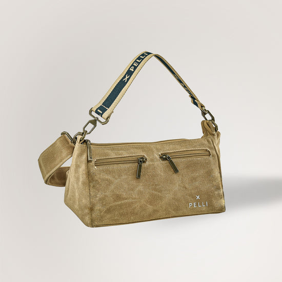 The Wanderer Waxed Canvas Crossbody Bag - Ginger Brown