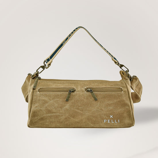 The Wanderer Waxed Canvas Crossbody Bag - Ginger Brown