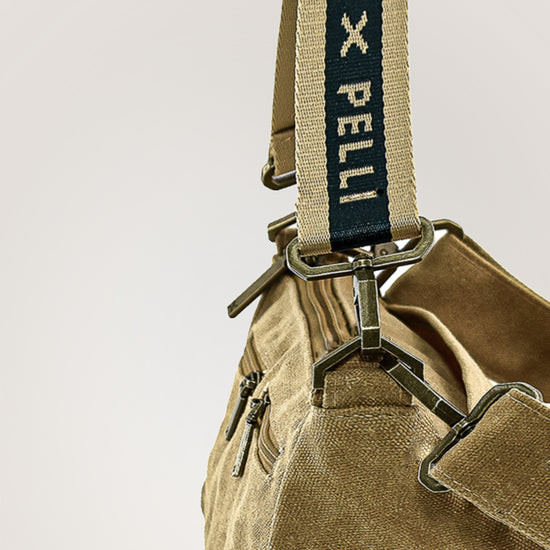 The Wanderer Waxed Canvas Crossbody Bag - Ginger Brown