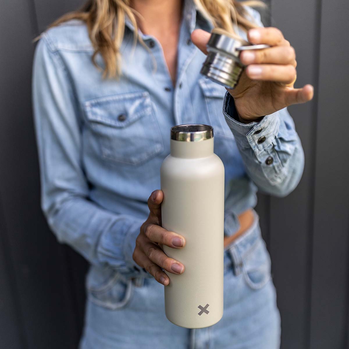 adult insulated water bottle in stainless steel